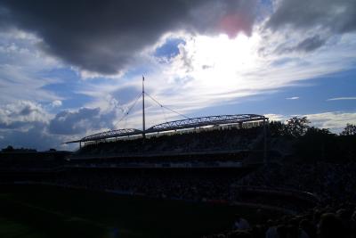 Sun over Cricket Stadium