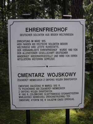Ostpreussen Allenstein Ehrenfriedhof