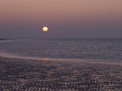Sonnenuntergang am Strand auf Langeoog