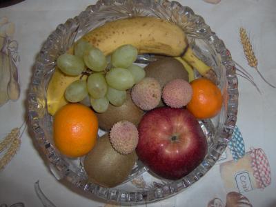 Obst in der Glasschale