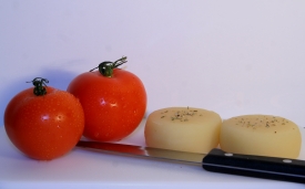 Rot-weiss oder Tomaten und Käse