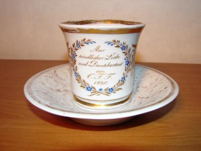 Tasse und Untertasse 1830 Meissener Porzellan