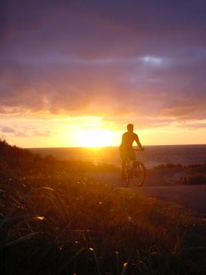 Fahrradtour mit Sonnenuntergang