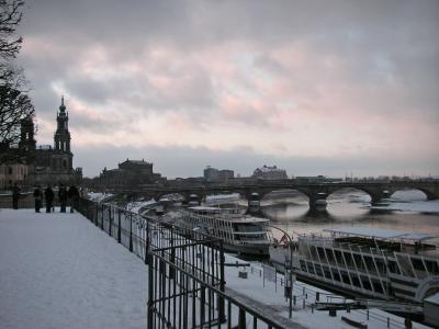 Dresden Brühlsche Terassen im Winter