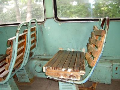 Die Sitze in der Strassenbahn in Vladivostok