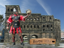 Römerfußball in Trier collage