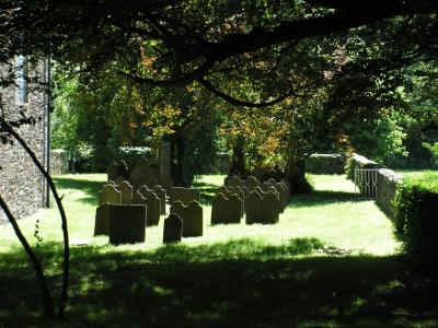 18. Jhd. Friedhof im Gegenlicht