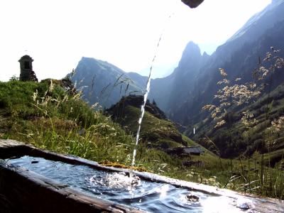 Wasserstelle in den Alpen
