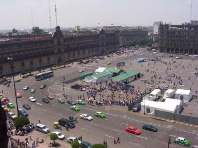 Blick auf den Zócalo, Mexiko Stadt