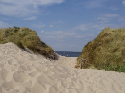 Dünen auf Sylt mit Blick auf Dänemark