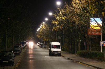 Allee bei Nacht