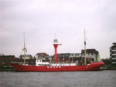Wilhelmshaven Feuerschiff Weser1 vom Sudstrandufer aus gesehen