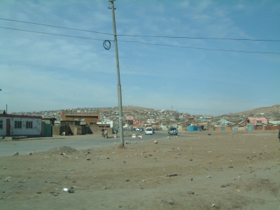 Blick aud die Slums Ulaan Bartor Mongolei