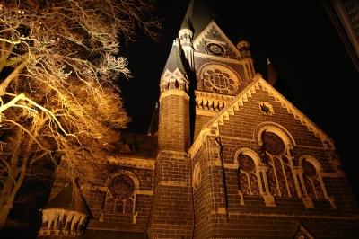 Lutherkirche zu Solingen bei Nacht