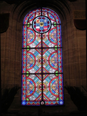 Kirchenfenster im Münster von Basel/Schweiz