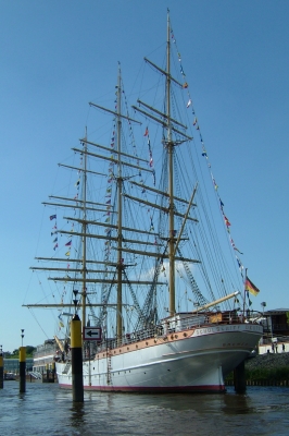 Schulschiff Deutschland auf der Lesum in Bremen-Nord