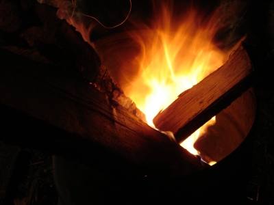 Brennendes Holz 1