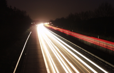 Autobahn A7 bei Nacht