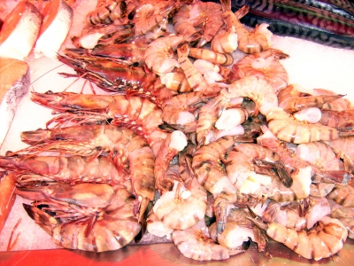 Krabben auf dem Fischmarkt