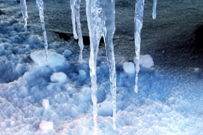 Eiszapfen in Blau