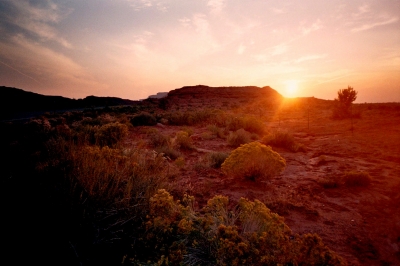 Sonne im Monument Valley Utah