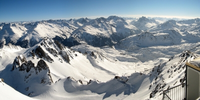 Panorama vom Valluga-Gipfel am Arlberg