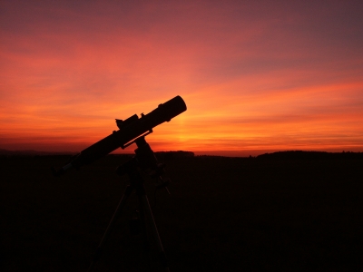 Sonnenuntergang mit Teleskop