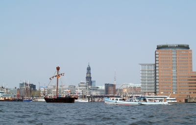 Blick auf die Skyline Hamburgs