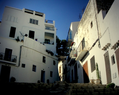 Altstadtfassade auf Ibiza