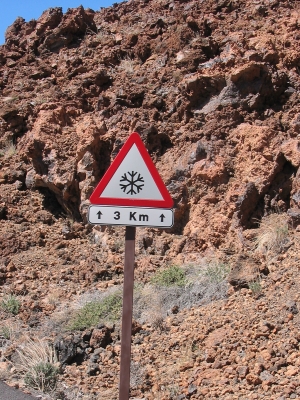 Verkehrsschild am Teide