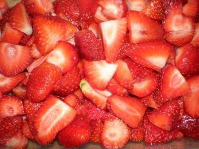 Erdbeeren geschnitten