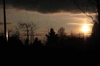 Sonnenuntergang am Umspannwerk