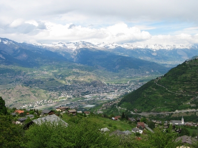 Blick auf Sion/Sitten Wallis Schweiz