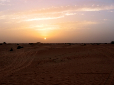 Sonnenuntergang in der Wüste von Dubai