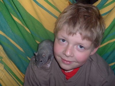 Kind mit Ratte
