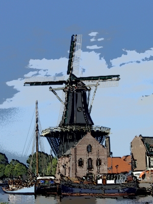Windmühle in Haarlem/Niederlande