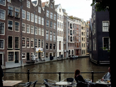 Häuser im Wasser in Amsterdam