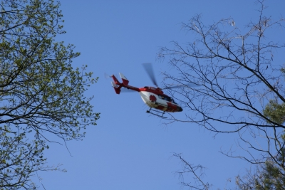 Rettungshubschrauber beim Start