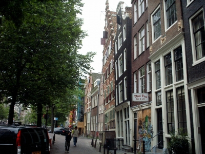Schiefe Häuser in Amsterdam