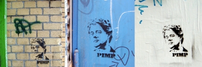 Clinton-Graffito oder auch Stencil Art