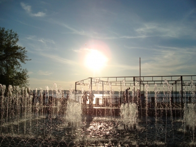 Brunnen an der Wolga-Promenade in Samara (RU)