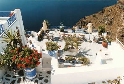 Terrasse auf Santorin