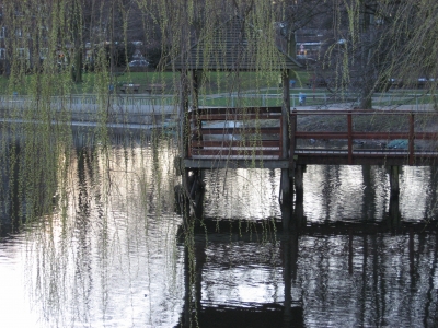 Einsamer Steg im kleinen See