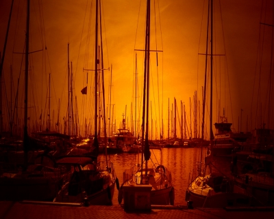Palmas Hafen im Sonnenuntergang