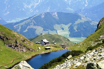 Blich von oben auf den Almsee