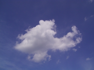 Wolke in Flugzeugform
