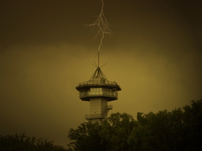 Blitzschlag am Turm