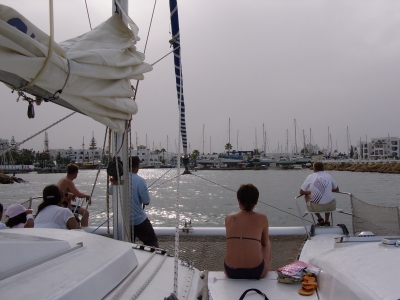 auf einem Catamaran