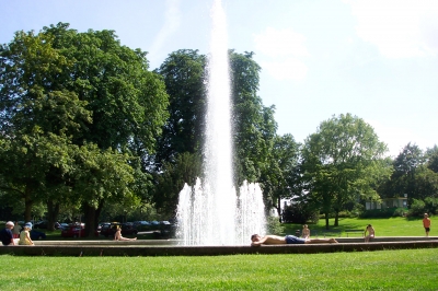 Springbrunnen in den Wehranlagen Schweinfurts