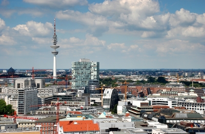 über den Dächern von Hamburg